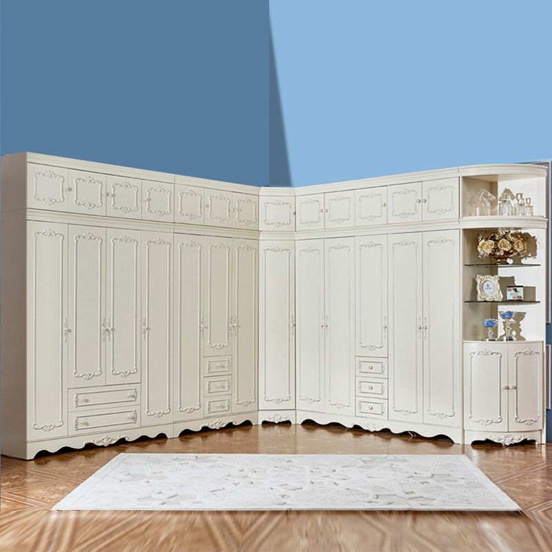 French Country Wardrobe Cabinet with Shelves Wood Wardrobe Closet