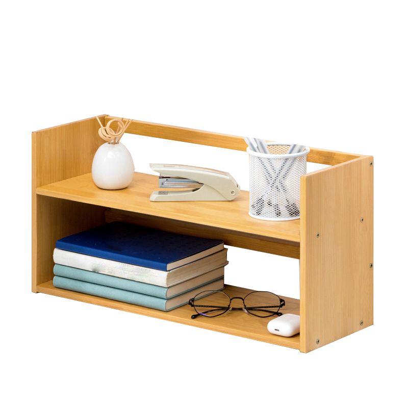 Modern Style Open Back Bookshelf Bamboo Bookcase with Shelves