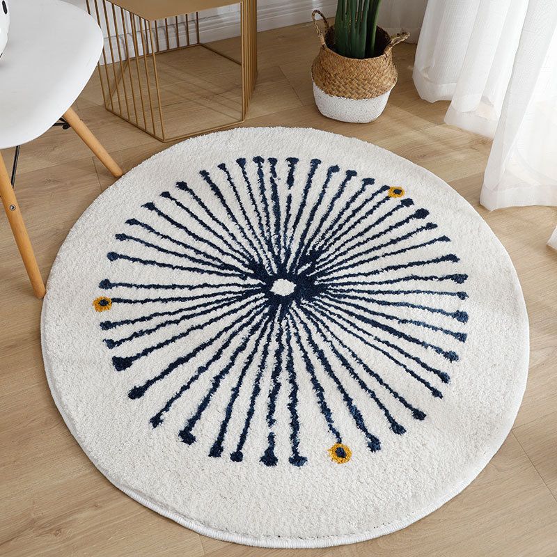 Sapphire Blue Modern Carpet Polyester Graphic Carpet Washable Carpet for Home Decor