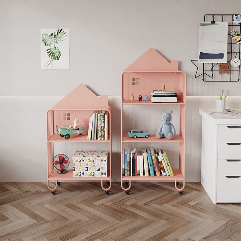 Scandinavian Open Back Bookshelf Freestanding Metal Book Shelf with Storage Space
