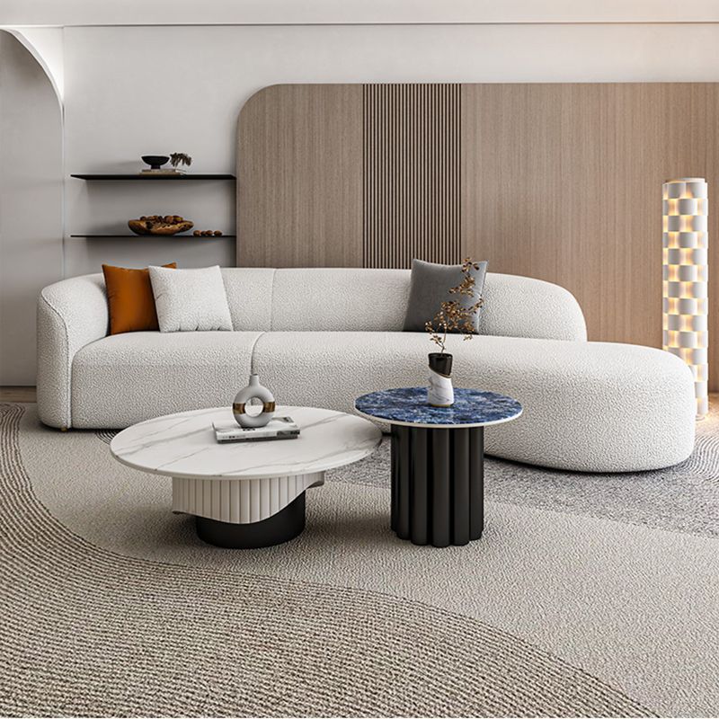 Slate Pedestal Coffee Table Round Modern Minimalist Coffee Table