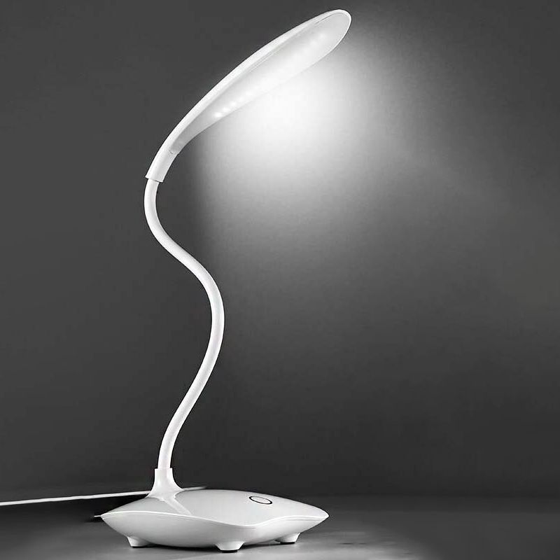 LED Third Gear Desk Lamp Simple Style Touch Sensitive Plastic Table Lamp for Study Bedside