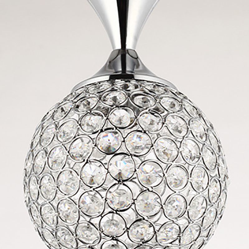 Escaliers multi-légers en spirale Pendant la lampe à goutte élégante minimaliste avec nuance de cristal à billes