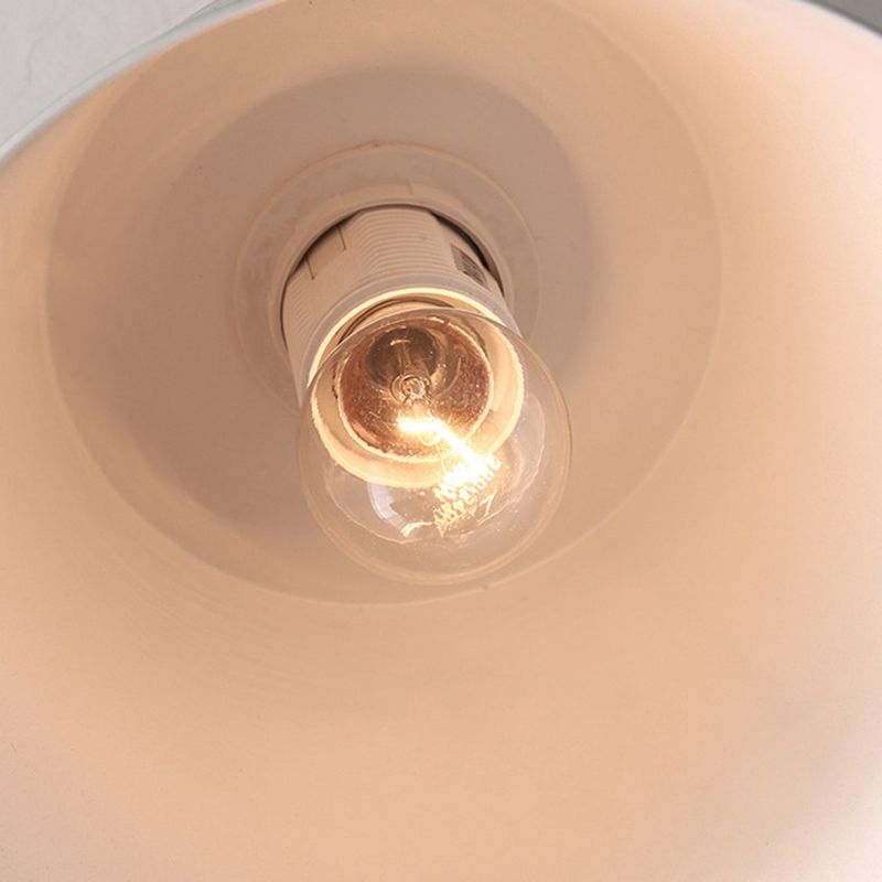 Eimer Halbblüzleuchte einfache Metall Wohnzimmer Deckenbeleuchtung mit Holzoberteil