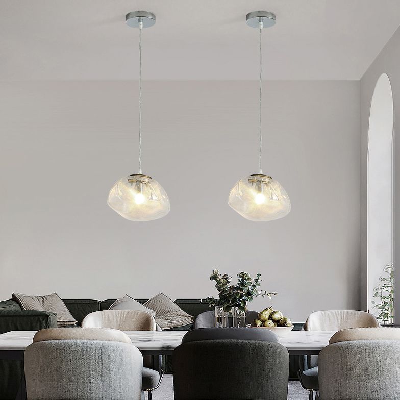 Lámpara de vidrio colgante con forma de colgante en forma de nube de estilo de diseñador lámpara de trabajo de restaurantes de 1 luces
