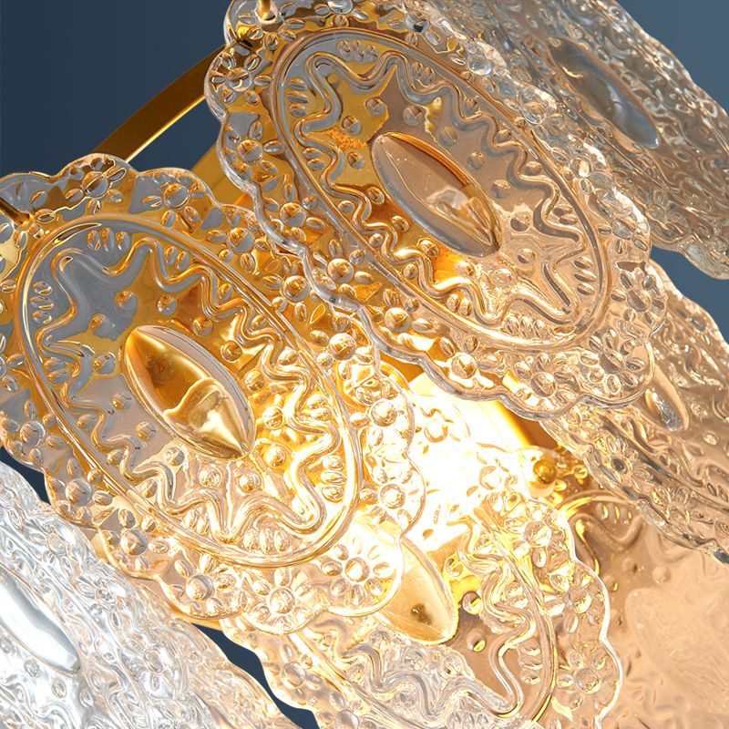 2 Lichter Glaswand Licht moderner Stil Geometrischer Wandmontage Leuchte in Gold