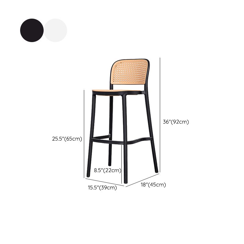 Plastic Stackable Bar Stool Modern Backrest Bar Stools for Dining Room