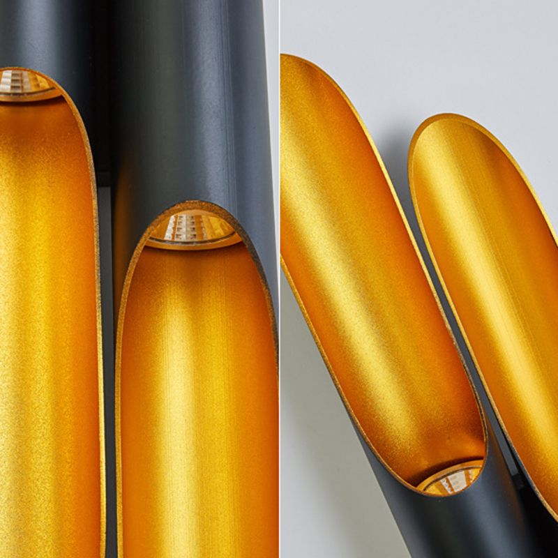 2-Lights Slant Cut Pipe Shaped Wall Lamp Post-modern Style Metal Sconce Light for Coffee Shop Restaurants