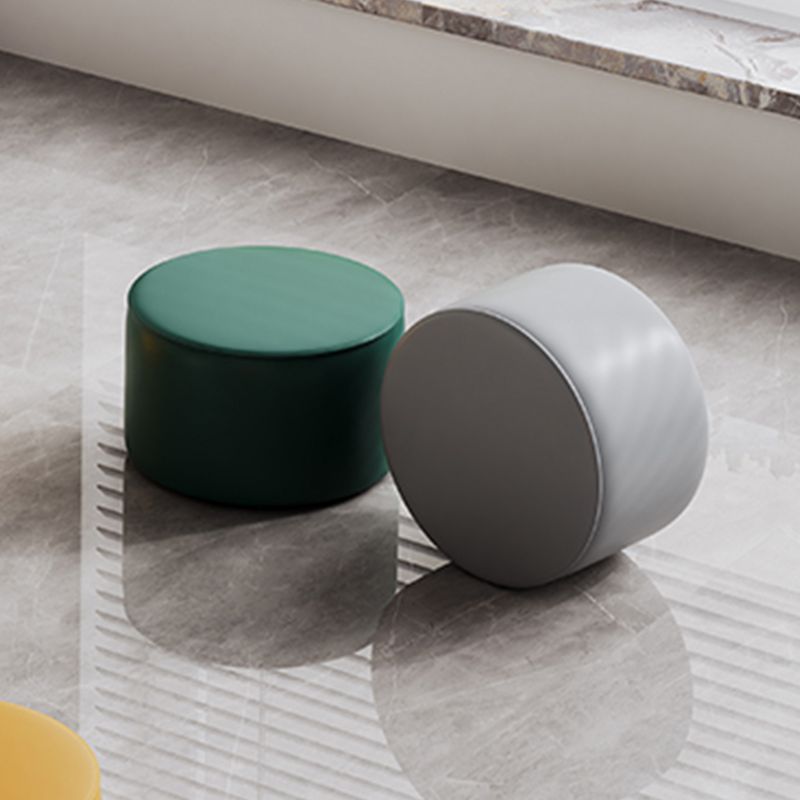 Modern Leather Ottoman Plain Water Resistant Stain Resistant Footstool Ottoman