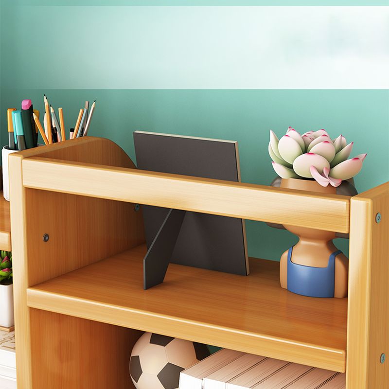 Bamboo Vertical Bookshelf Contemporary Open Back Bookcase with Shelves