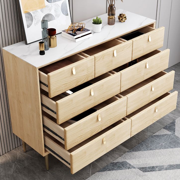 Classic Glam Dresser Stone Storage Chest Dresser with 6/7/9 Drawers , 15.6 Inch W
