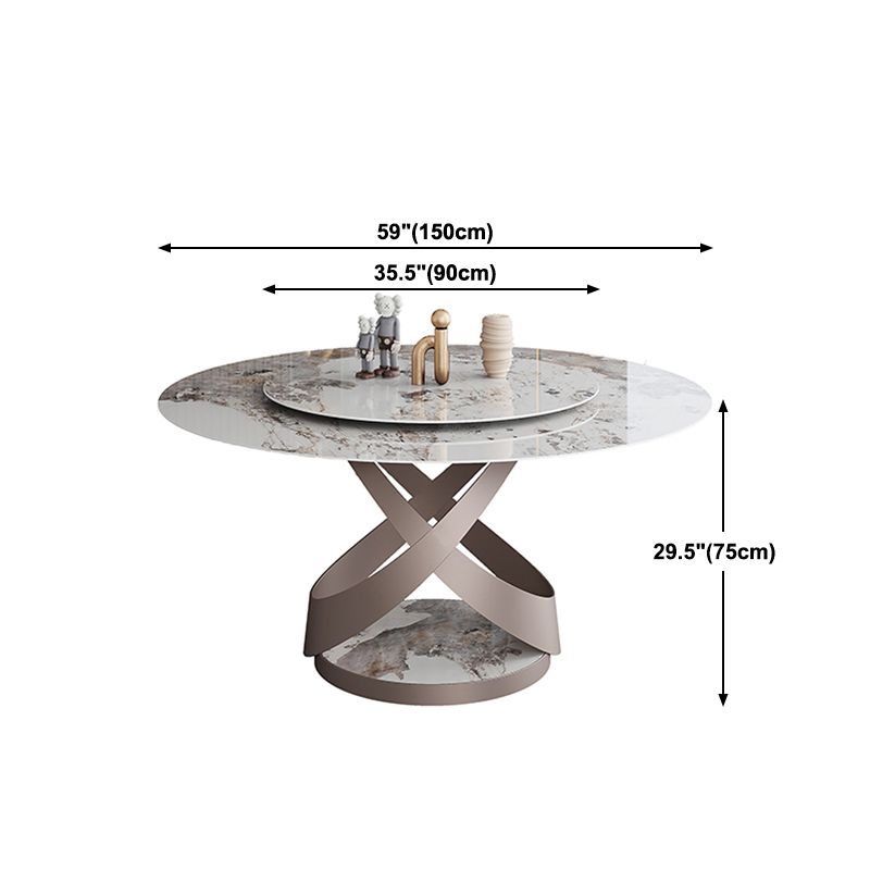 Modern Home Sintered Stone Table Round Pedestal Dining Table