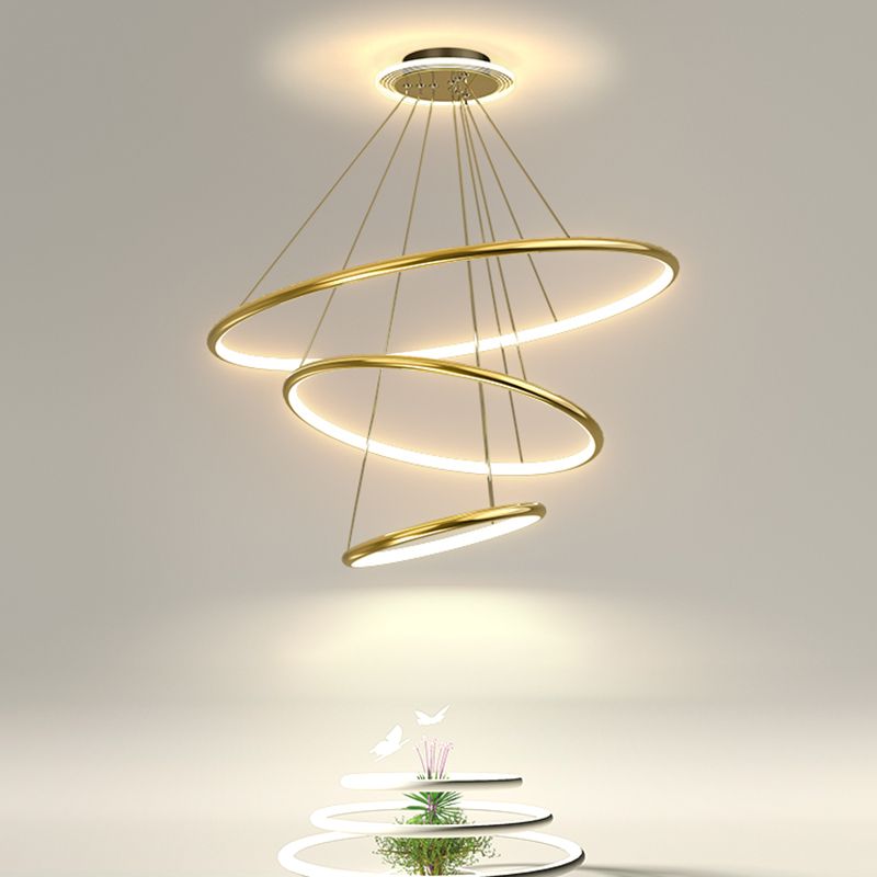 Wheel Shape Chandelier Lights Modern Metal Chandelier Lighting Fixtures in Gold