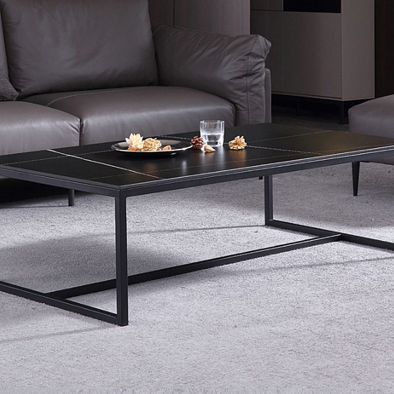 Trestle 1 Single Coffee Table Rectangular Slate Black Finish Coffee Table