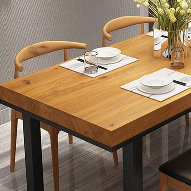 Solid Wood Industrial Dining Table Set 1/2/5 Pieces Metal Dinette Set for Kitchen