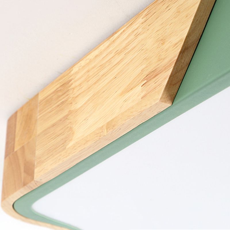 Geometry Shape LED Ceiling Lamp Modern Macaroon Iron 1 Light Flush Mount for Study Aisle