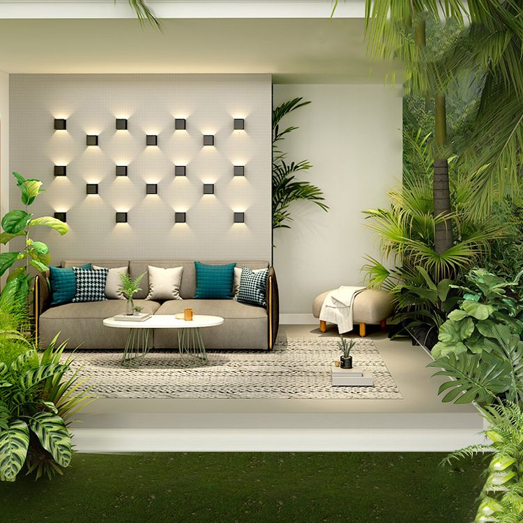 Moderner Stil quadratischer LED -Wandleuchten Beleuchtung Metall 1 Leichte Wandmontagelampe