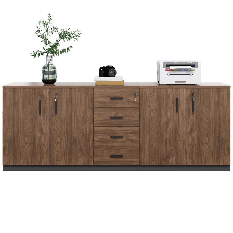 Lateral Modern Filing Cabinet Engineered Wood File Cabinet with Lock and Storage