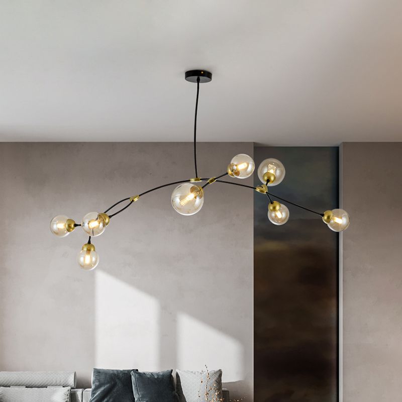 Lampadario del lampadario a soffitto modernista a soffitto a soffitto lampada a sospensione lineare nera per soggiorno per soggiorno