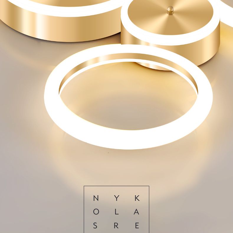 Gepolijste gouden ring inbouw minimalistische acryl LED-plafondlamp voor woonkamer