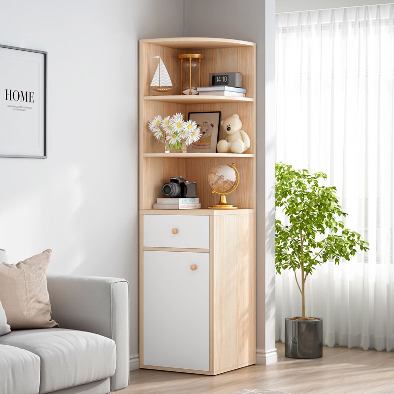 Contemporary Vertical Book Shelf Engineered Wood Closed Back Bookcase