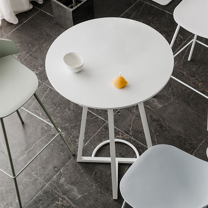 Contemporary Style Round Wooden Top Bar Dining Table for Home Use