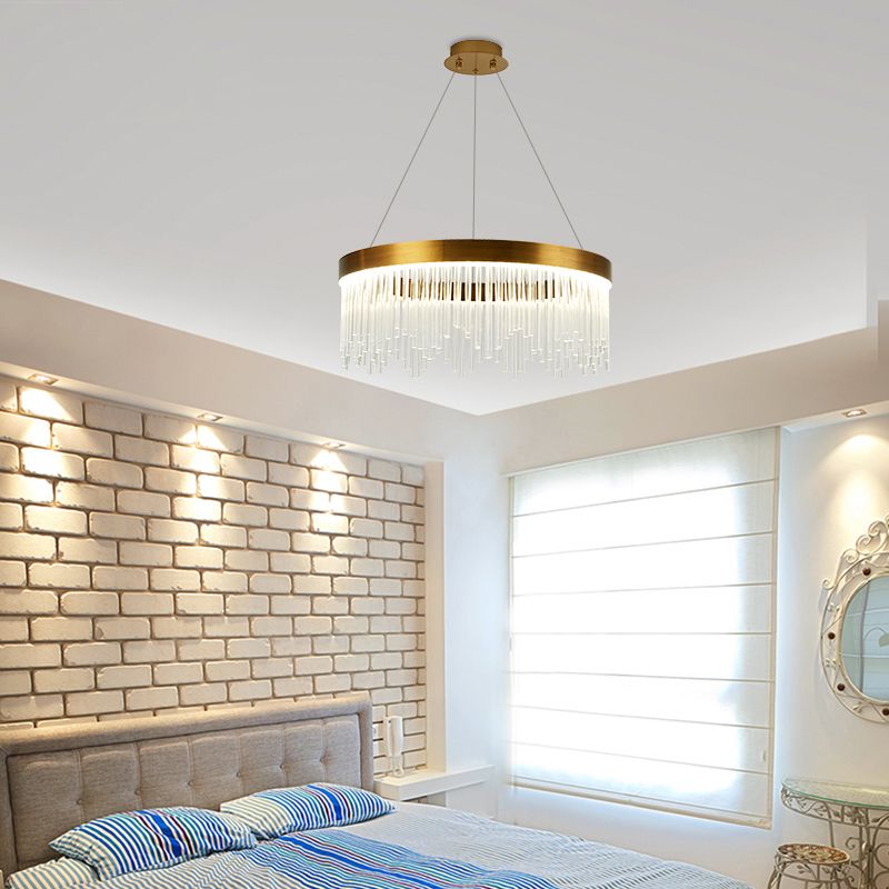 Lampone moderno a LEDELISTRO MODERALISTRISTA LED CRYDALISTRISTA LED LEDANTE DI BRASSIGLIO LEGGIO IN LUCE CALDA/BIANCA, larga 16 "/23,5" /31,5 "