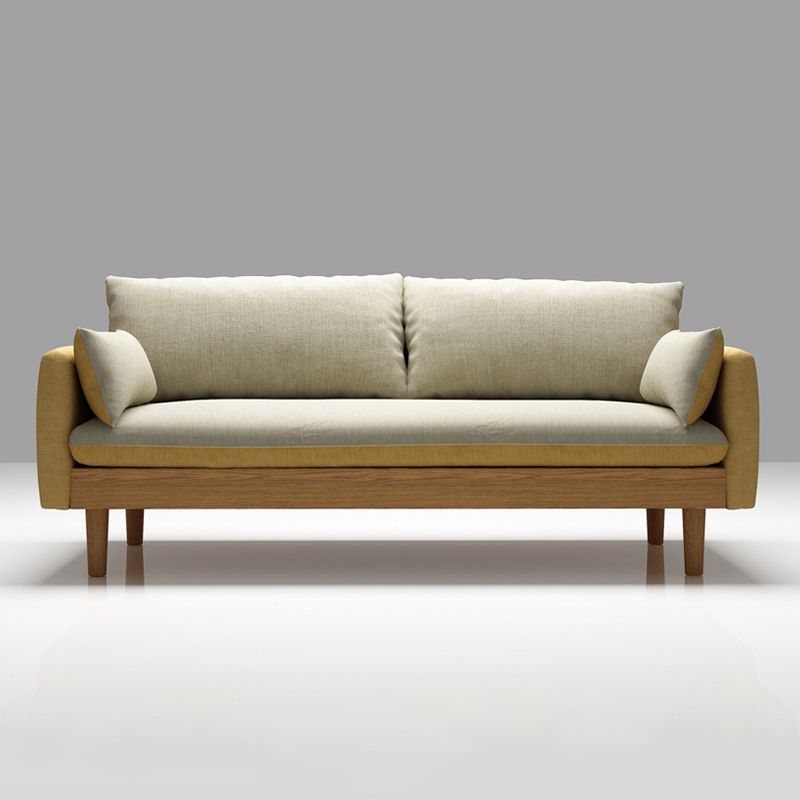 Contemporary 29.9" H Cotton Blend Square Arm Sofa for Apartment