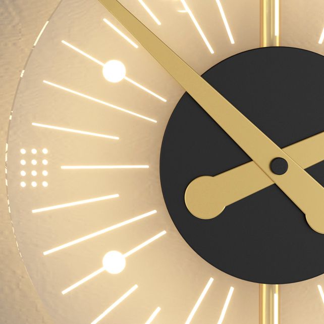 Approchons muraux d'horloge Lights Wall Modern Metal 1 Lumière Lumière d'éclairage en or