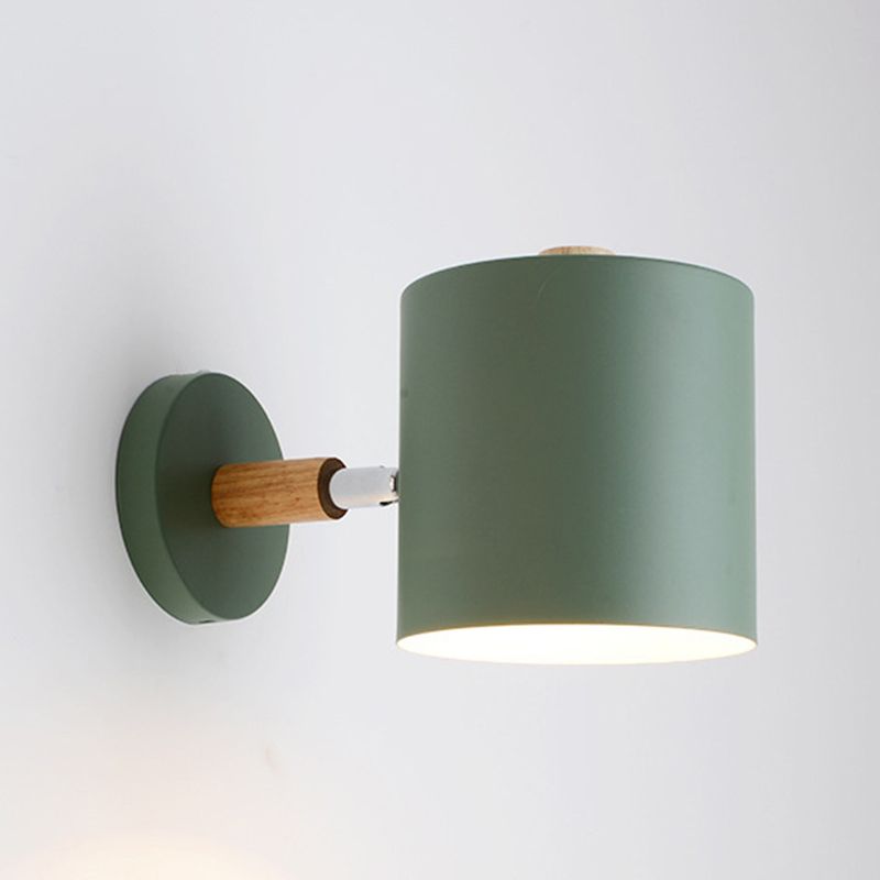 Half Cylinder Shape Metal Wall Light Fixture Modern Style Wall Lamp for Bedroom