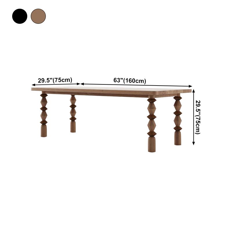 Mesa de comedor informal rectángulo Mesa fija de madera maciza para restaurante