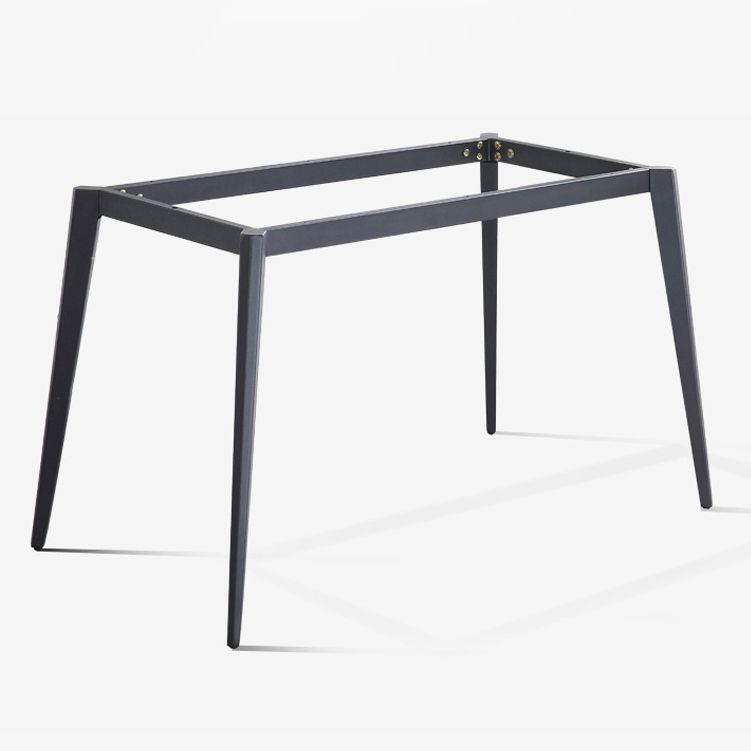 Contemporary Rectangle Table Steel Base Dining Table with 4 Legs