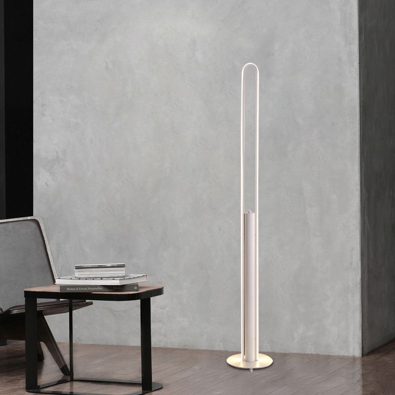 Illumlico illuminazione del pavimento di lettura tubolare minimalista lampada in piedi in bianco/nero/oro in luce calda/bianca