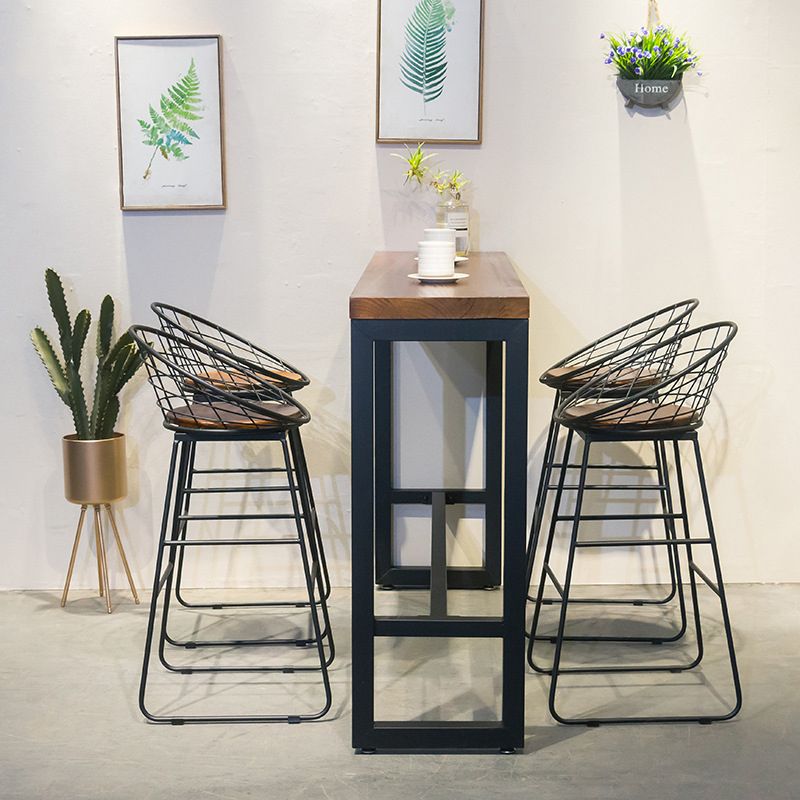 1/2/3/4/5 Pieces Modern Rectangular Pub Table Set Wooden Counter Table with Stools