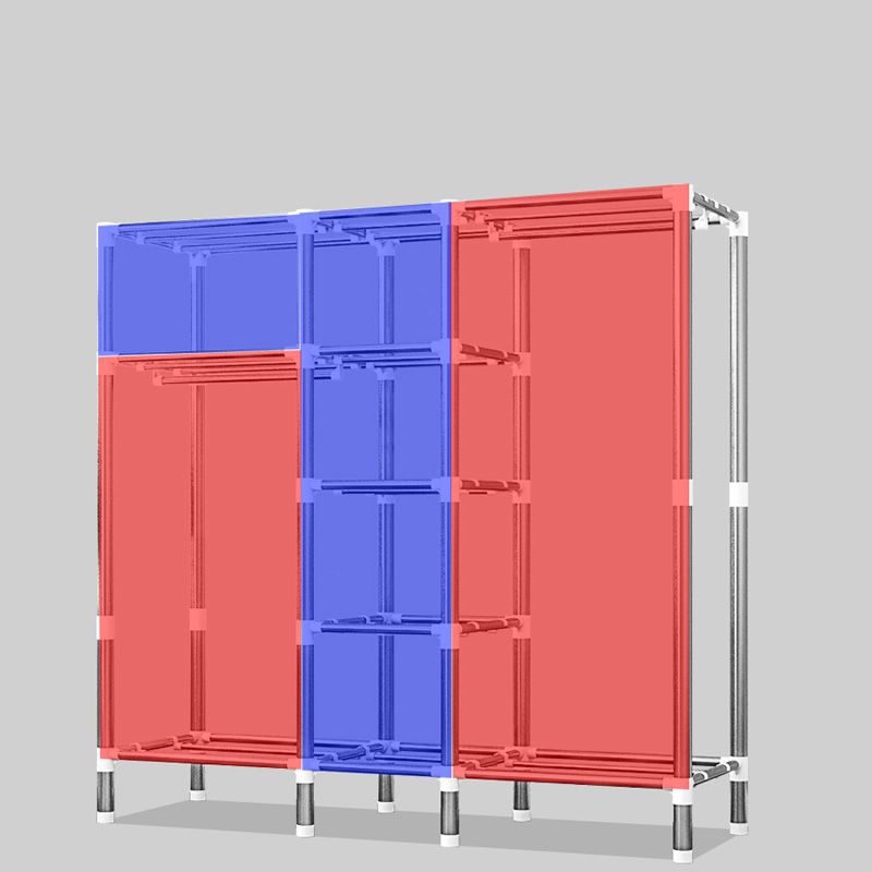 Matte Finish Wardrobe with Metal Legs Modern Bedroom Storage Cabinet