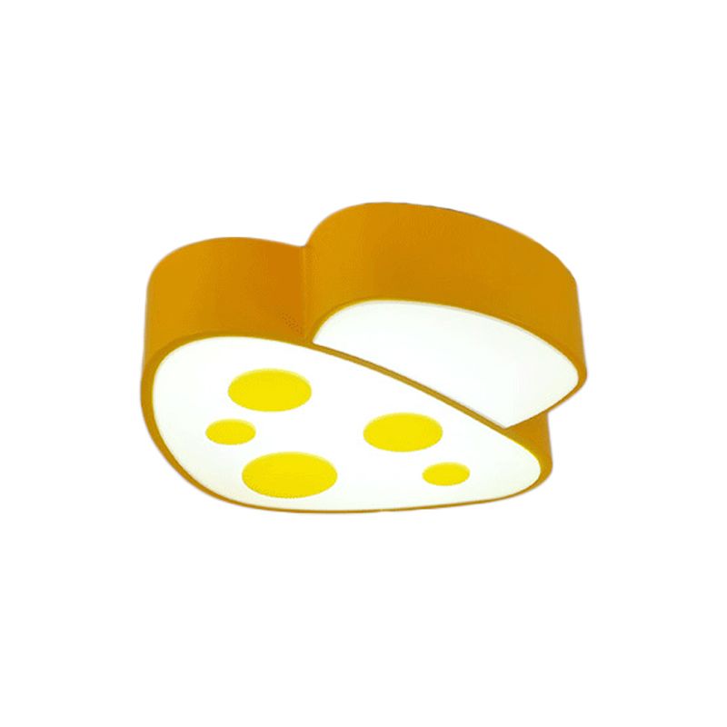 Mushroom Baby Room Flush Mount Light Acrylic LED Kids Close to Ceiling Lamp in Blue/Red/Yellow