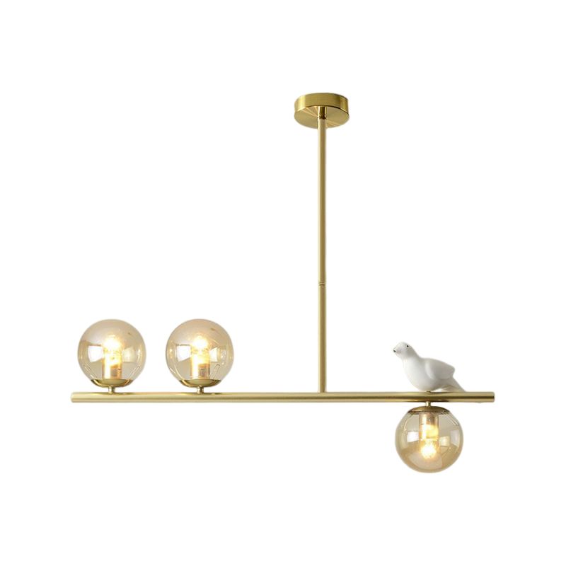 Hanging Island Lights Modern Chandelier Light Fixture in Gold for Dining Room