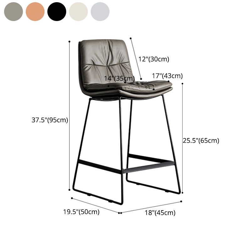 Scandinavian Armless Beauty Salon Stool Matte Finish Upholstered Bar Stools
