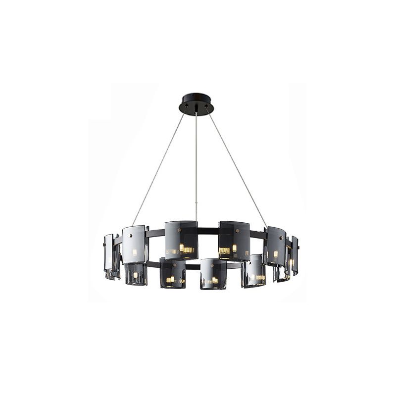 Moderner Kronleuchter helles Glas Metall Anhänger Licht für Wohnzimmer