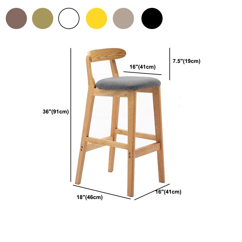 Modern Rubberwood Dessert Shop Barstool Footrest Matte Finish Stool