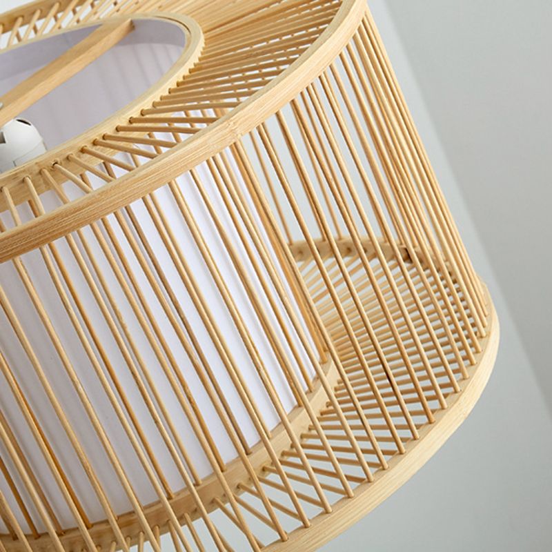 Lampada a ciondolo di bambù giapponese BEIGE BEIGE Luce sospesa