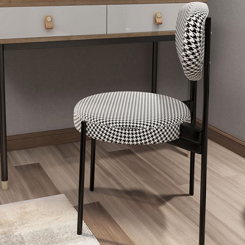 Glam Style Upholstered Side Chair Open Back Dining Side Chair