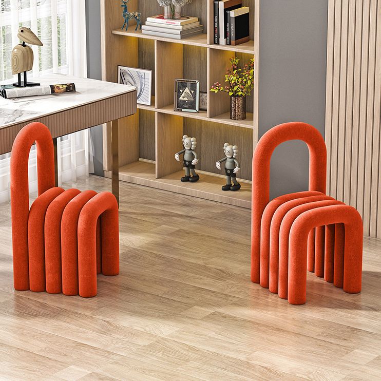 Contemporary Velvet Armless Dining Chairs Metal Dining Chair for Home Use