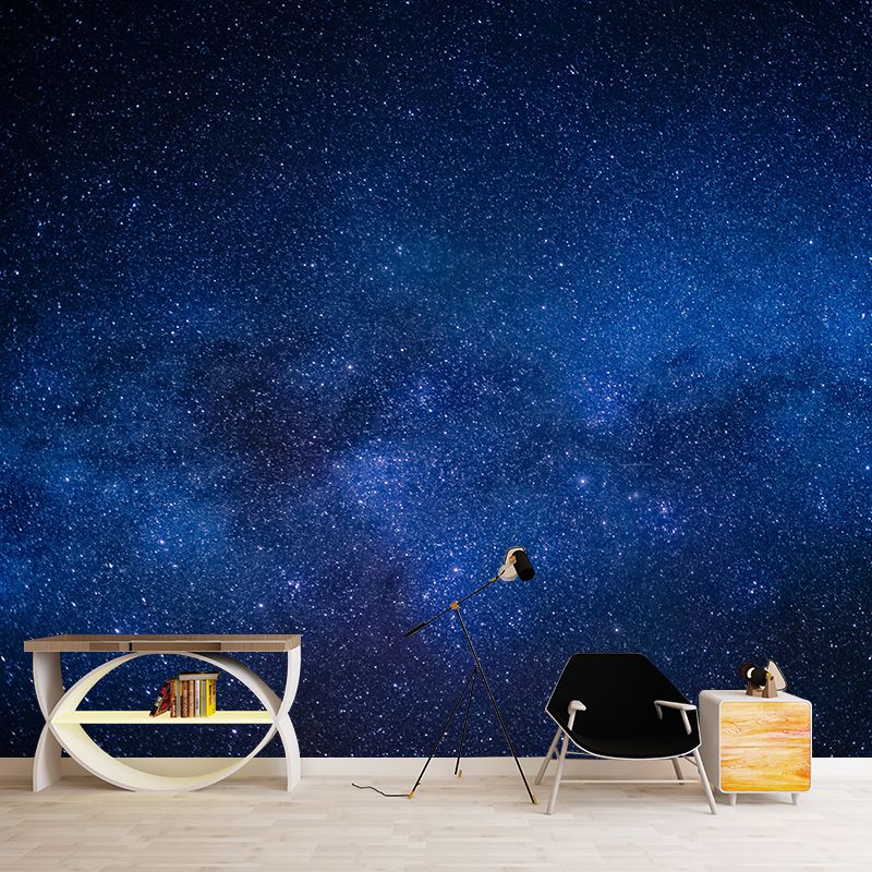 Dark Color Beautiful Scenery of The Starry Night Large Wall Mural Stain Resistant Wallpaper