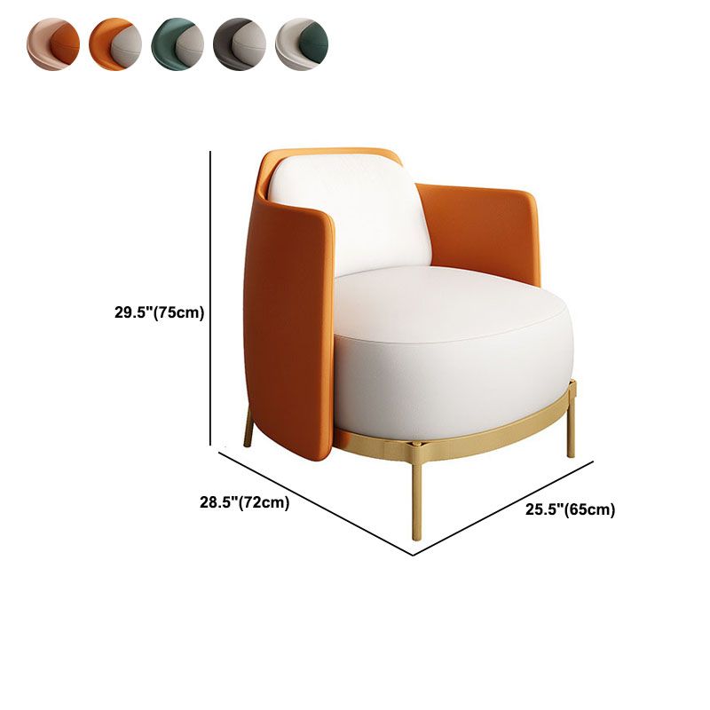 Curved Faux Leather Sofa with Tight Back for Living Room Modern Style