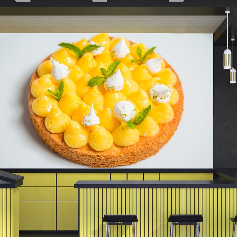 Delicious Meringue Wall Decor Mural Decorative Moisture Resistant for Cake Shop