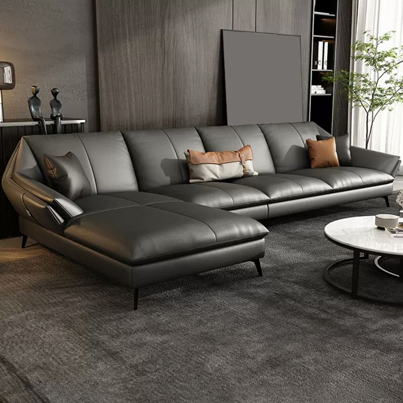 Contemporary Cushions Flared Arm Faux Leather Stationary Seating