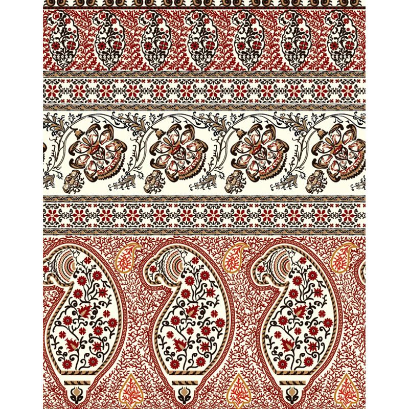 Red Brown Floral Printed Murals Wallpaper Waterproofing Wall Decor for Living Room