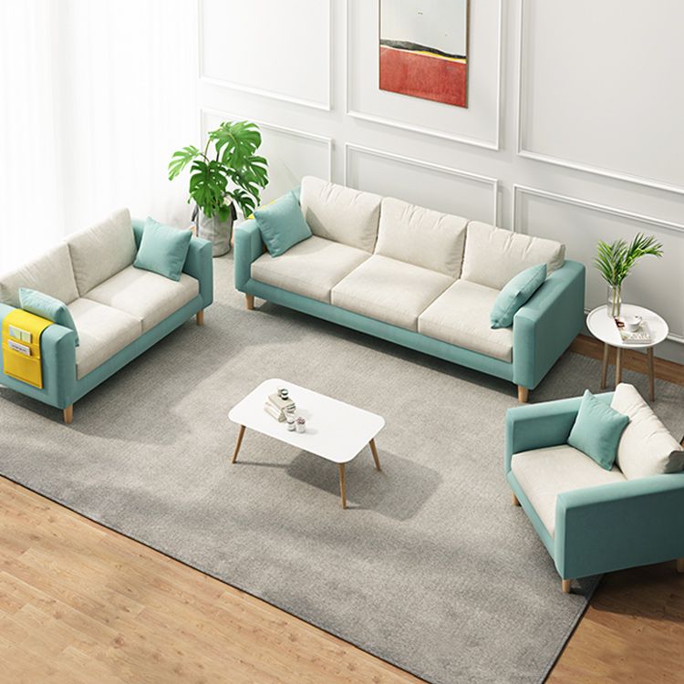 Contemporary 29.5" H 3- Seater Square Arm Sofa for Living Room