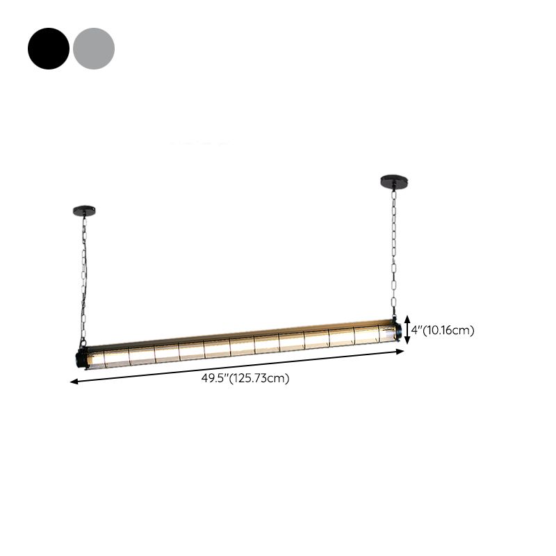 Industrial Style Hanging Lamp Iron Frame Island Light Fixture for Living Room